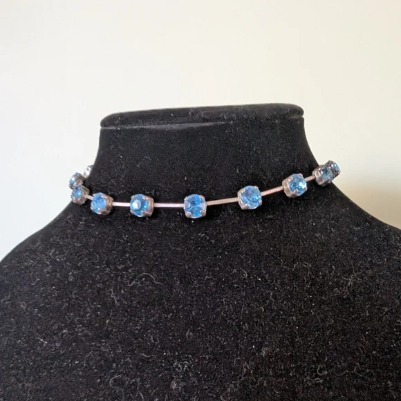 Vintage Blue Stone Choker Necklace - Picture 1 of 10